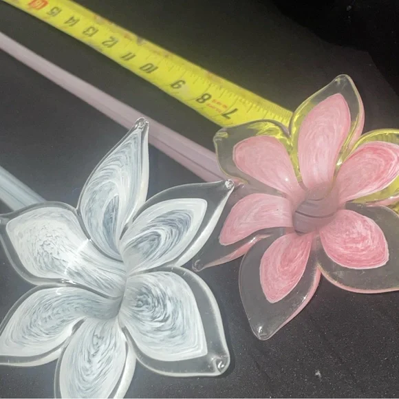 Two Glass Hand-blown Flowers - Picture 4 of 5